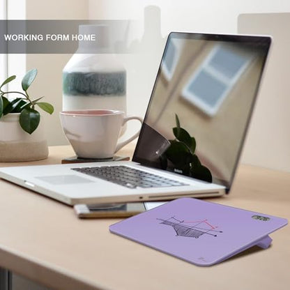 Small Glass Desktop Whiteboard with Clock, Mini Pure Glass Dry-Erase Purple - color: Clock Purple