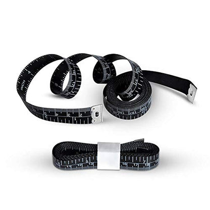 Set of 2 Soft Tape Measure, Black Color Sewing Tape Measure - size: 205cm / 80''