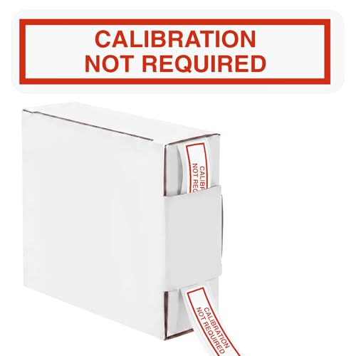 Novabright 350 Pack Calibration Not Required Labels in Dispenser Box - color: Red, White, size: 0.5 x 2 Inches, style: Calibration Not Required