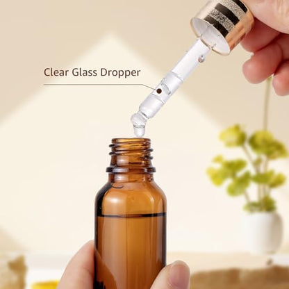 30 Pack 15ml Amber Glass Sample Dropper Bottles with Golden Caps - color: Amber, size: 15mL-30pcs