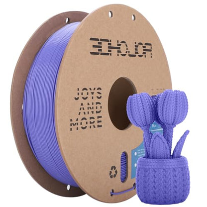3DHoJor PLA Filament 1.75mm,3D Printer Filament,1kg Cardboard Spool (2.2lbs),Dimensional Accuracy +/- 0.03 mm,Vacuum Packaging Odor Free Clog Free Fit Most 3D FDM Printer,Periwinkle Blue - color: Periwinkle Blue