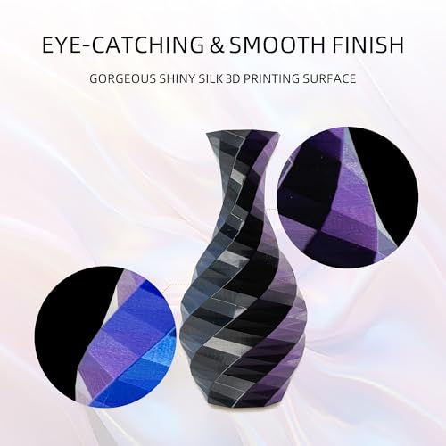 3D Printer Filament 1.75mm PLA Filament Accuracy +/- 0.02mm, 1kg Spool (2.2lbs), Tangle-Free, Clog-Free,High Compatibility Easy Printing,Fit Most FDM 3D Printer (BlackBluePurple) - color: Blackbluepurple