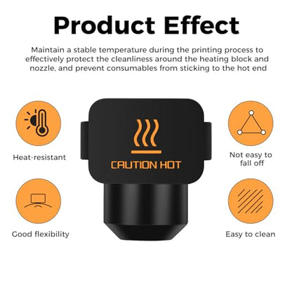 Bamboo Original 3PCS Hotend Silicone Sock for Bambu Lab A1 Series 3D Printer,Hotend Heater Block Silicone Cover,High Temperature Resistance,Compatible with A1/A1 Mini 3D Printer - style: A1 Series Silicone Sock
