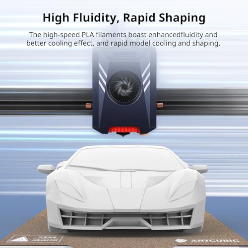 ANYCUBIC High Speed 3D Printer Filament 1.75mm Bundle, Rapid PLA Filament with High Prints Quality, Dimensional Accuracy +/- 0.02mm, 1KG Reusable Spool, 10 Pack Bright White - color: 10*1kg Bright White