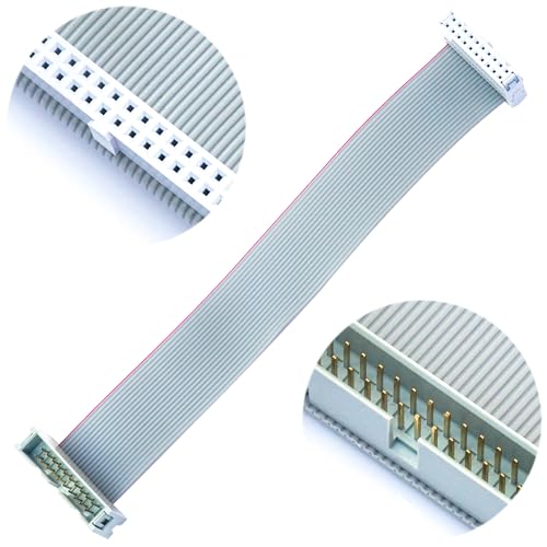 2.54mm Flat Ribbon IDC Cable Male to Female, Flat Ribbon Cable Connector 20P FC 20-Pin 30cm Length 2Pcs (TC-30cm-MF20P-2) - color: Male to Female, size: 20P