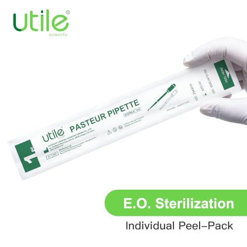 Utile 100pcs of Sterile Transfer Pipettes, Essential Oil Pipettes, Cap.7ml with 155mm Length, Low-Density Polyethylene Material, Individual Peel-Pack, 4320.0513.100 - style: Vol.7ml, 100pcs/box