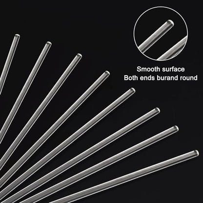 stonylab 8 Pack Glass Stirring Rods, Solid Borosilicate Glass Rods Stirrers Sticks with Rounded Ends for Lab Kitchen, 12 Inch Length - size: 300 mm