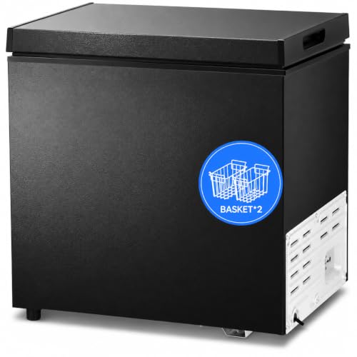 Kismile 1.8 Cu.Ft Mini Chest Freezer, Compact Deep Freezer for Home, Black - color: Black, size: 1.8 Cu.ft