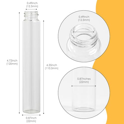 25PCS 30ml Clear Glass Small Vials with Screw Caps & Plastic Stoppers - size: 30ml
