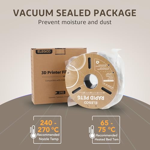 ELEGOO Rapid PETG 3D Printer Filament 1.75mm Orange 1KG - color: 1kg Orange