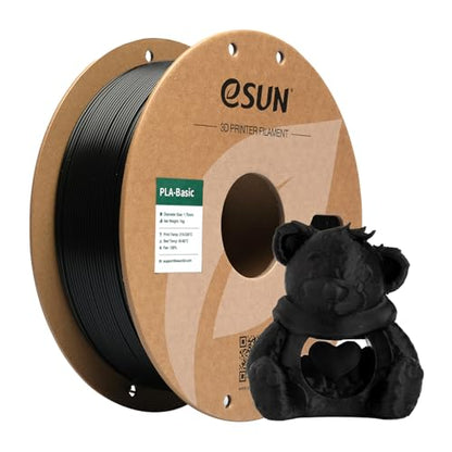 eSUN PLA Basic Filament 1.75mm, 1KG Spool (2.2 LBS, Black - color: 1.black, size: 1KG
