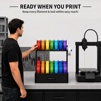 3D Printer Filament Storage Rack, Heavy Duty Metal Desk/Stand Organizer - size: Size 5