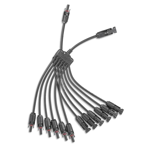 Solar Panel Connector 6 to 1 Solar Y Branch Solar Panel Splitter 6Way Solar Panel Parallel Connectors Solar Adapter Cable Plug for Solar System Panel (6 to 1 1 Pairs) - color: 6 to 1 (1 Pairs), size: Y Branch