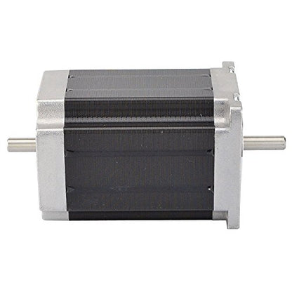 STEPPERONLINE Nema 23 Stepper Motor 2.83Nm 4A 8-Wire 6.35mm Dual Shaft CNC Mill Lathe Router