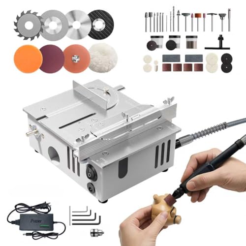 MIMYTH Mini Table Saw for Crafts; Multifunctional Portable Tablesaw