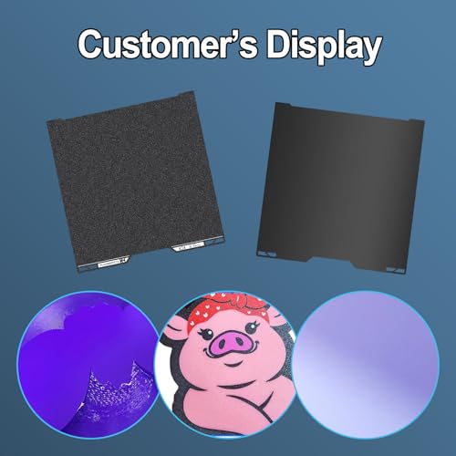 335×325mm Double-Sided PEI Build Plate for Bambu Lab H2C/A2L, Black Smooth & Textured Flexible Spring Steel Plate, PLA PLA+ TPU Low Temp Printing Bed - size: 335×325mm