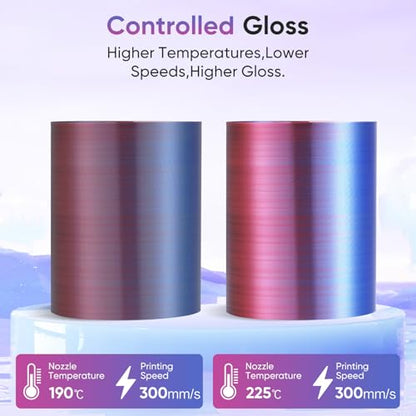 ERYONE Silk Filament PLA+ 1.75mm Shiny 3D Printer Filament, Multicolor PLA 4 in 1, 1kg (2.2LBS)/Spool, HS Silk Quadruple Color Twilight Glow (Black & Red & Deep Purple & Gold) - color: Silk Pla+ 4 in 1 Twilight Glow