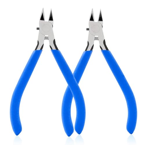 Wire Cutters, 5" Electronic Needle Flush Cutters, Ultra-Sharp Crafts Diagonal Cutters Pliers, Wire Snips Side Cutters for Circuit Board, Plastic, Soft Copper Wire, Floral(2 Pack) - size: B05-2Pack