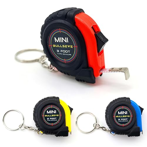 Mini Tape Measure 3 Pack - Small, Pocket Size 3 Foot Tape Measure with Keychain - Inches & Centimeters - 1 m Kids Measuring Tape Retractable - Colors May Vary - Daily Living Products