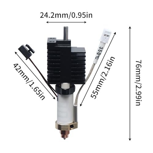 FYSETC 3D Printer Accessories K2 Plus Print Head Kit: Assembly Extruder Hotend Set Include Heat Break Heating Block Silicone Sock Nozzle Thermistor Heater Cartridge