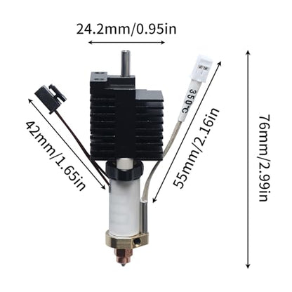 FYSETC 3D Printer Accessories K2 Plus Print Head Kit: Assembly Extruder Hotend Set Include Heat Break Heating Block Silicone Sock Nozzle Thermistor Heater Cartridge