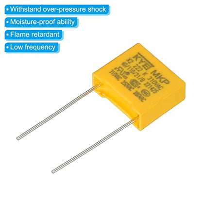 PATIKIL Safety Capacitors, 10 Pack 0.0022uF AC 310V 10mm Pin Pitch 13x11x5mm Polypropylene Film Capacitor Assortment Kit for DIY Electronic Products - style: 0.0022 uF