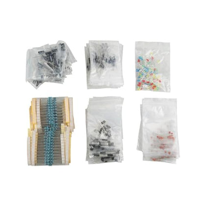 Generic Electronic Components Kit with 100 LEDs 600 Resistors 120 Electrolytic 300 Ceramic Capacitors 100 Diodes 170 Transistors Assortment Hobbyists Repair Shops
