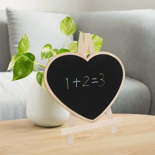Scicalife Chalkboard Sign with Stand Small Standing Chalkboard Vertical Writing Board for Kids Painting Wedding Message Memo Tabletop Decor 9.05 X 7.87 X 0.78 in
