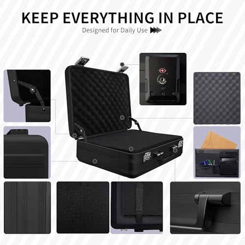 Aluminum Storage Case with Customizable Foam and TSA Locks - color: Black, size: 16.1 x 11.8 x 4.5 inch