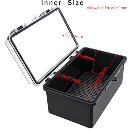 Junction Box, Hinged Black Clear Cover IP67 Waterproof ABS Project Box with Mounting Plate Electrical Box Enclosure with Wall Bracket 8.3 x 5.1 x 4.3inch(210x130x110mm) - color: Clear, size: 8.3"x5.1"x4.3"