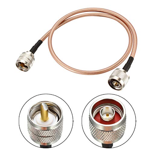 uxcell UHF (PL259) Male to N-Type Male Antenna Cable RG400 Coax Cable 0.6M/2Ft - size: 2Ft
