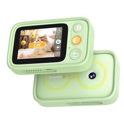 Kids Learning Camera for Ages 3-12, Multi-Language Toy with Recognition - color: Green