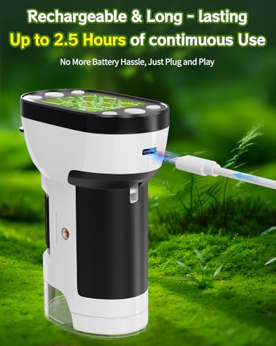 1000X Handheld Microscope for Kids, 2.0" Screen Pocket Microscope, Adjustable LED Screen Rechargeable, Toys for Christmas Birthday Gifts Toys Portable Edu Gift Age 4-6 8-12 Children Students