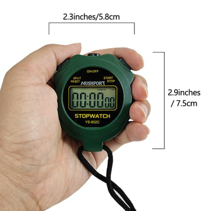 Stopwatch Timer, Digital Stop-Watch for Sports, Green - style: non-waterproof-green