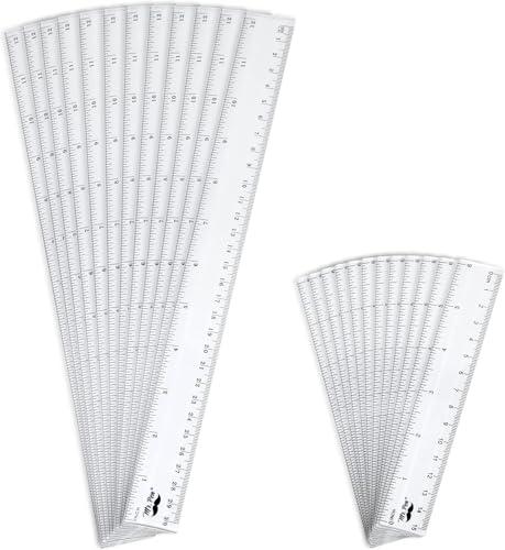 Mr. Pen- Plastic Rulers, 24 Pcs, 6 Inch & 12 Inch, Easy-to-Read Markings - color: Clear, size: 12 Pack 12 Inch and 12 Pack 6 Inch
