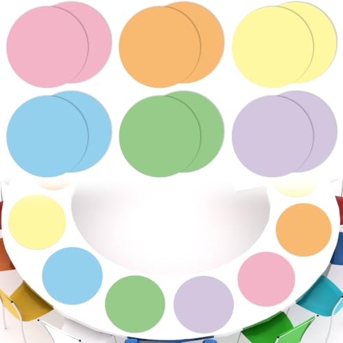 CHUNNIN 12Pcs Dry Erase Dots for Classroom Table 12 Inch Pastel Style - color: Rainbow Colorful