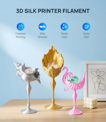 JAYO Silk PLA 3D Printer Filament 1.75mm, 1.1kg, Green - color: Silk Green, size: 1.1KG