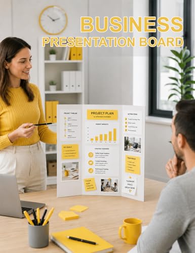 2-Pack 26 x 17 in Trifold Poster Boards for Science Fairs and Displays