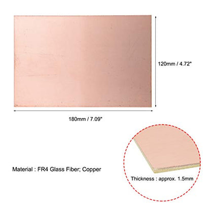 uxcell 180x120mm Single-Sided Copper Clad Laminate PCB Circuit Board FR4 1.5mm Thickness DIY Prototyping PCB Board 10pcs - size: 180x120mm