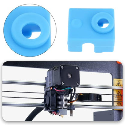 The Lord of the Tools 4pcs 3D Printer Heater Block Silicone Socks Cover Silicone Hotend Sock Compatible with Prusa MK3 MK3S Compatible with E3D V6 PT100 Blue