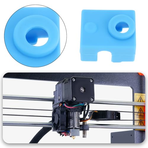 The Lord of the Tools 4pcs 3D Printer Heater Block Silicone Socks Cover Silicone Hotend Sock Compatible with Prusa MK3 MK3S Compatible with E3D V6 PT100 Blue