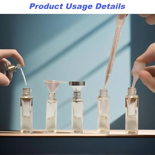 10Pcs Mini Funnels Sets, Aluminium Plastic Small Funnels with Mini Plastic Dropper Pipette Dispenser for Filling Small Bottles, Cosmetics, Crafts, Sand, Essential Oils