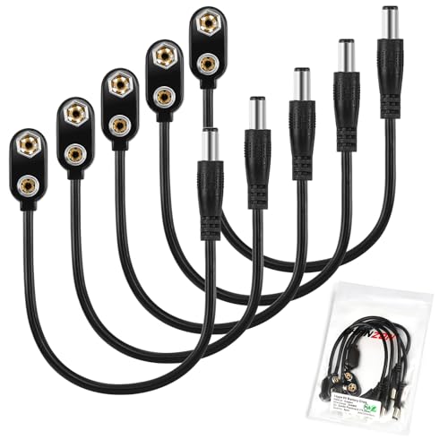 CHANZON UL Wires 5 Pack 9V Battery I-Type DC Connector Clip - color: 5)I-type Male Plastic 5pcs