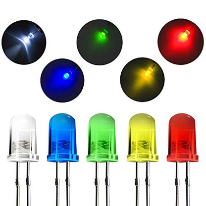 Novelty Place 100 Pcs 5mm Multicolor LED Diode Lights(5 Colors x 20pcs) - color: Multicolor