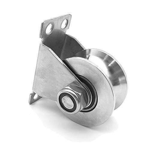 Groove Wheel Pulley Wheel Stainless Silent Detachable Duplex Bearing for Home Gym Wire Rope Rail Sliding Gate
