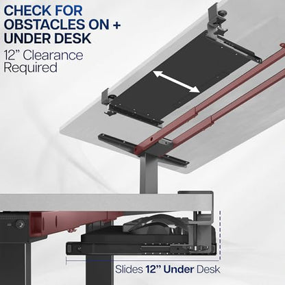 VIVO Large Clamp-on Computer Keyboard and Mouse Under Desk Slider Tray, 27 x 11 inch Pull Out Platform Drawer, Gray, MOUNT-KB05GY - color: Gray, size: 27 inch