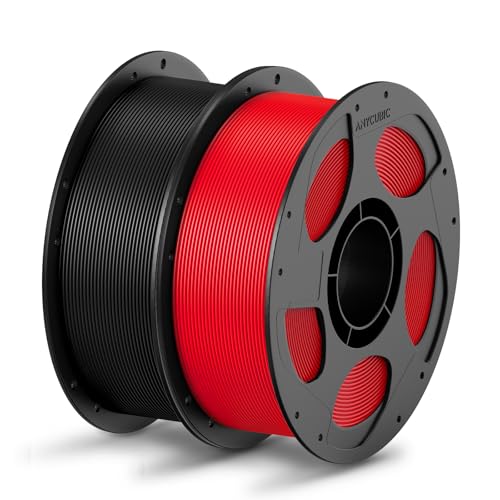 ANYCUBIC 3D Printer Filament PLA Bundle 2KG, Black+Red - color: 2*1kg Pla (Black & Red)