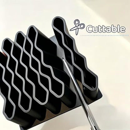 1PCS 32-Slot Tube Organizer Rack, Tiered Desktop Storage Box with Label Sections, Multi-Layer Vertical Space-Saving Stand for Cosmetics, Crafts & Small Items (Black) - color: Black