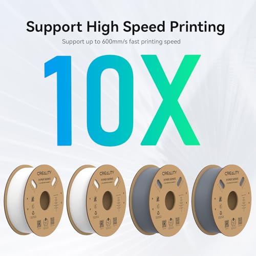 Creality Hyper PLA Filament 1.75mm, 30-600mm/s High Speed 3D Printer Filament, Dimensional Accuracy +/-0.02mm, Fit Most FDM 3D Printers, 4 Pack 1kg Spool(2.2lbs), White & Grey - color: White & Grey