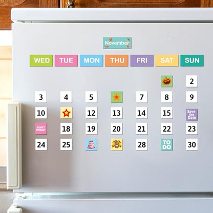 Magnetic Calendar Numbers Double-Sided Month Week Day Holiday Magnets Labels for Home Holiday School Office Kitchen Refrigerator Whiteboard Dry Erase Boards Classroom Teacher Supplies